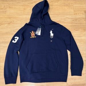Polo Ralph Lauren Men’s Big Pony 20th Anniversary Crest Logo Hoodie Blue XL